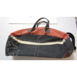 True Religion Black and Orange Duffel Bag Sporty Design